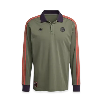 adidas FC Bayern Terrace Icon Long Sleeve Polo Shirt "Base Green"