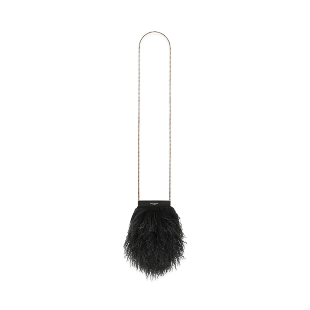 Saint Laurent Saint Laurent Mini Pac Pac In Shearling And Lambskin "Black"