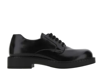 PRADA Leather Lace-Up Shoes "Black"