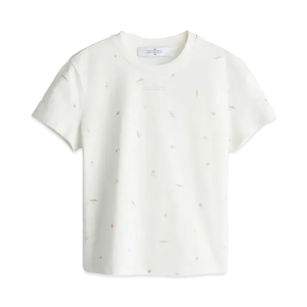 rokh x H&M Fitted Printed T-Shirt "White/Floral"