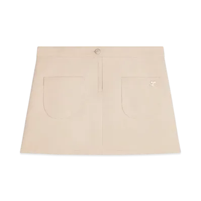Courreges 2-Pocket Twill Mini Skirt "Sand"