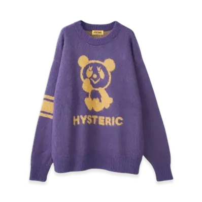 HYSTERIC GLAMOUR Hysteric Panda Jacquard Sweater "Purple"
