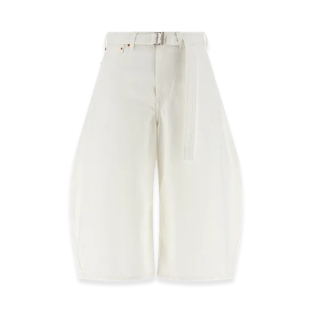 sacai Women's Bemuda Curved Leg Jeans "White"