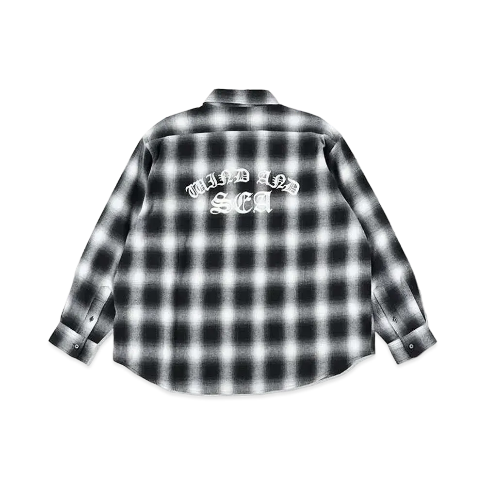 WIND AND SEA Ombre Check Flannelshirt "Black"