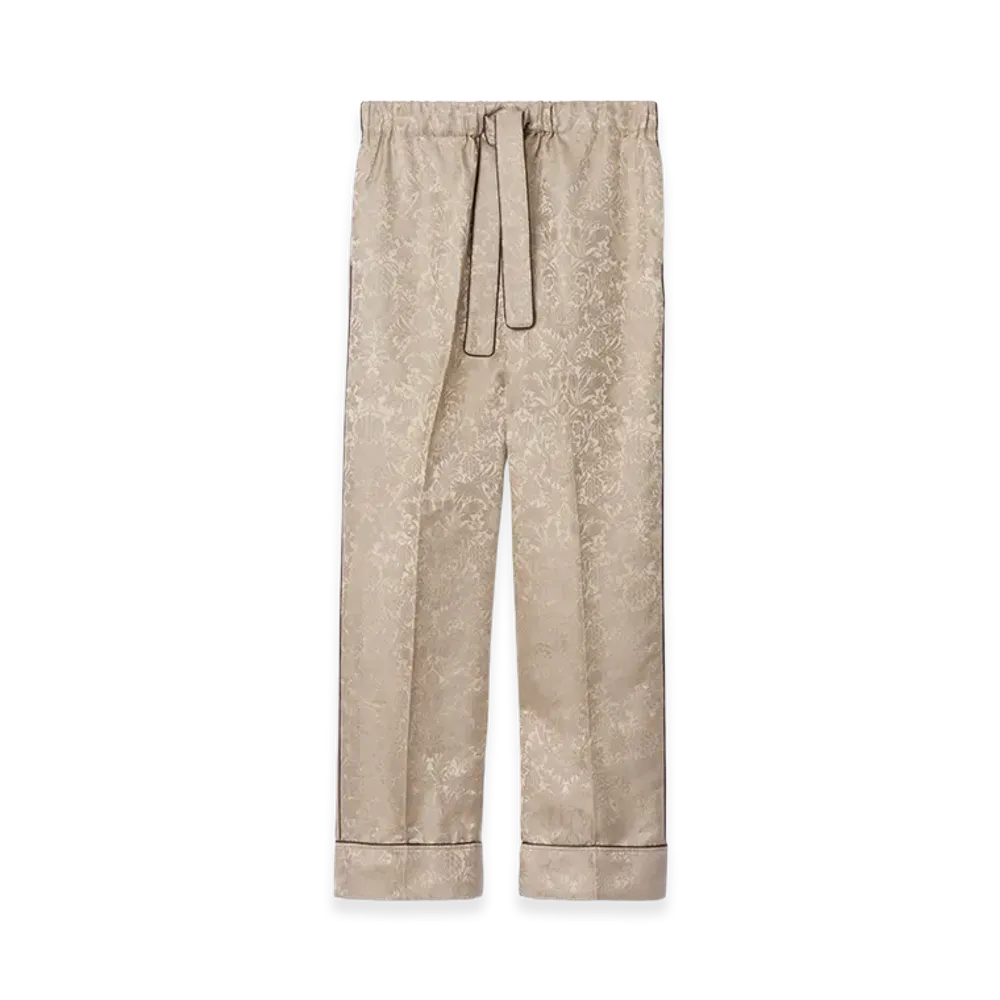 Burberry Women's Sunflower Silk Pajama Trousers "Taupe Beige"
