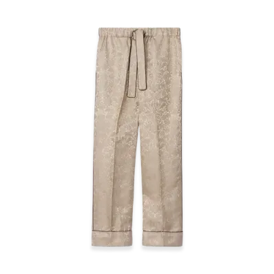 Burberry Women's Sunflower Silk Pajama Trousers "Taupe Beige"