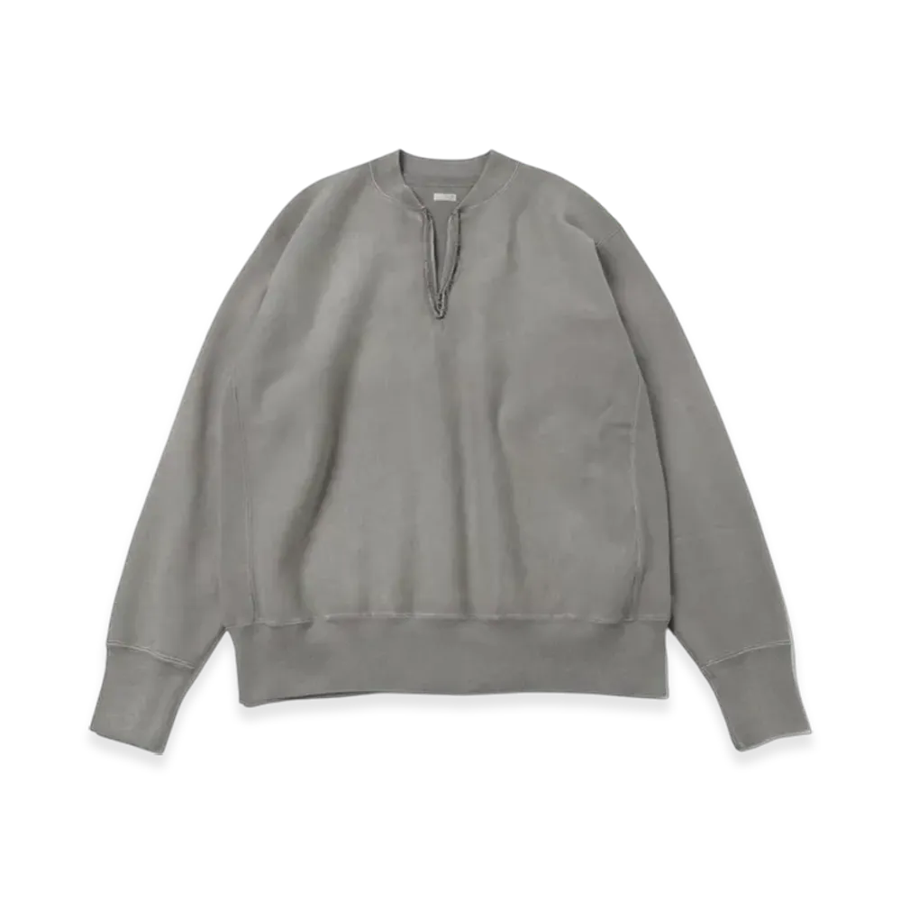 A.PRESSE Vintage Half Zip Rib Collar Sweatshirt "Grey"