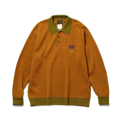 Needles x Sasquatchfabrix. Polo Sweater - Olive Branch "Camel"