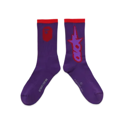 A BATHING APE x OVO Sta Athletic Socks "Purple"