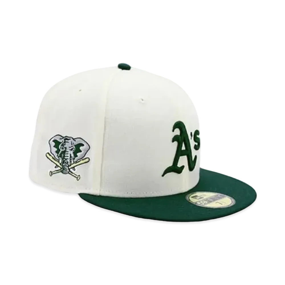 NEW ERA x THE CAP MIMOSA BLAST PACK 59Fifty Oakland Athletics "Chrome White/Dark Green"