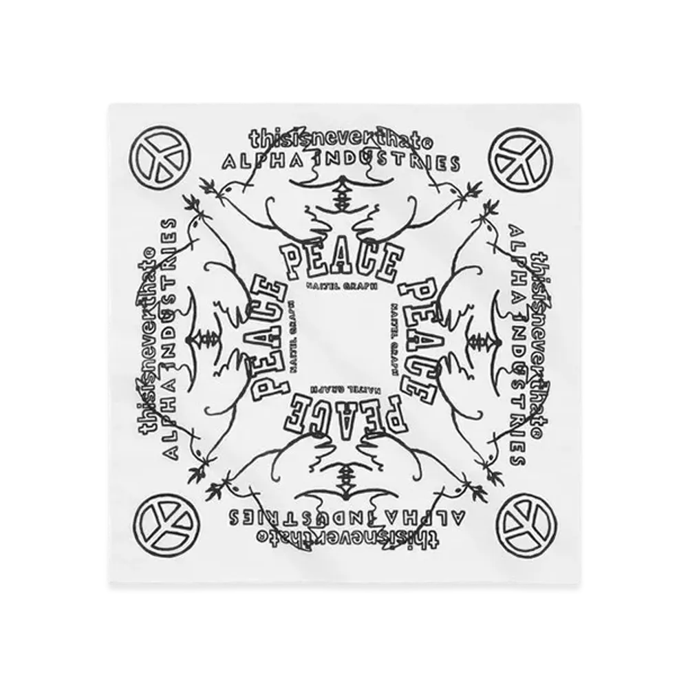 thisisneverthat x PEACE Souvenir Bandana "White"