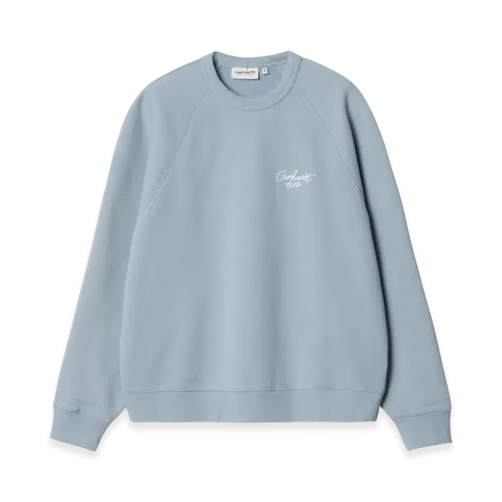 Carhartt WIP Women's Signature Sweatshirt "Dusty Ice/White"