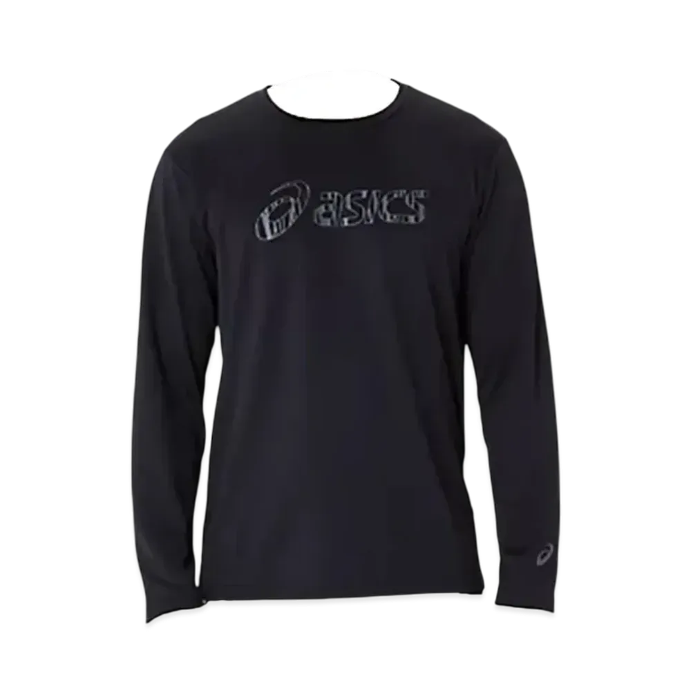 Asics Dry Big Logo Long Sleeve Shirt "Performance Black/Career Gray"