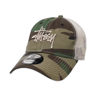 Stussy New Era 9Twenty Basic Trucker "Woodland Camo"