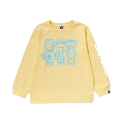 A BATHING APE Baby Milo & Friends LS Tee "Yellow"
