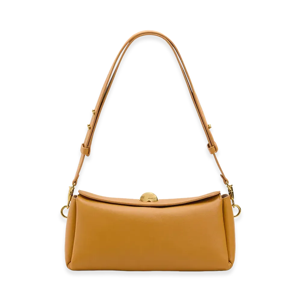 AMI PARIS Cow Leather Carrousel Bag "Yellow"