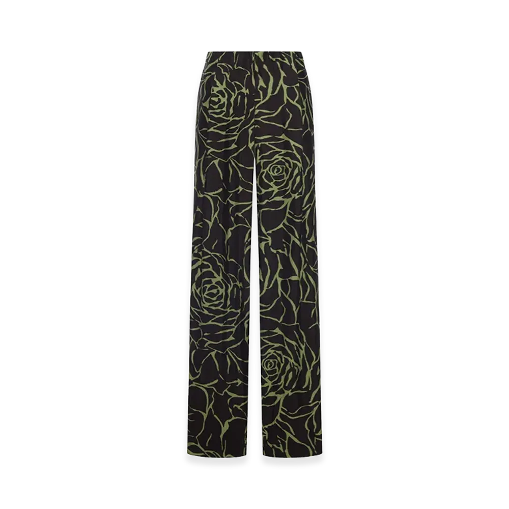 DRIES VAN NOTEN Women's Wide Leg Trousers with Print "Black"