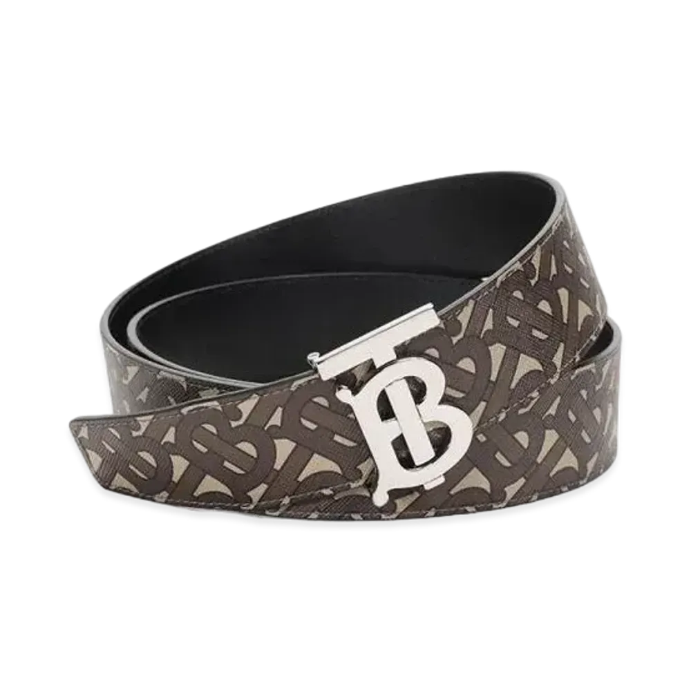 BURBERRY Monogram E Canvas Belt "Brown"