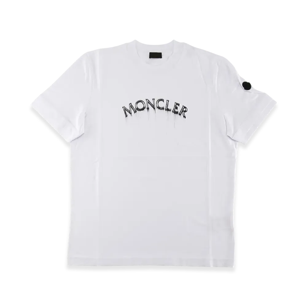Moncler Men's Water Based Logo Print T-Shirt "White"