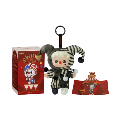 POP MART WHY SO SERIOUS Series-Vinyl Plush Pendant Silver Mist Clown (HACIPUPU)