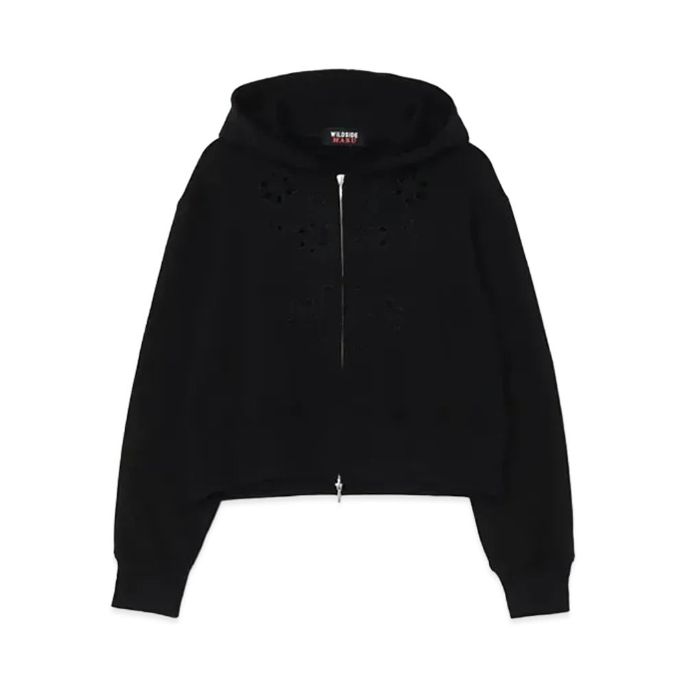 Wildside Yohji Yamamoto x M A S U Cut Work Zip-Up Hoodie "Black"