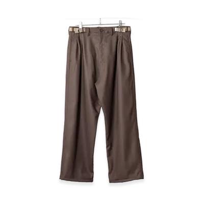 ANCELLM Belted Wool Slacks "Brown"