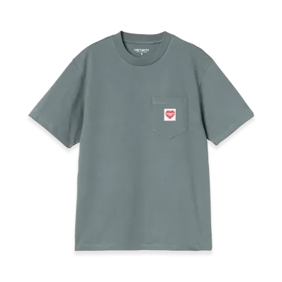 Carhartt WIP Women's S/S Pocket Heart T-Shirt "Cozy Blue/Red"