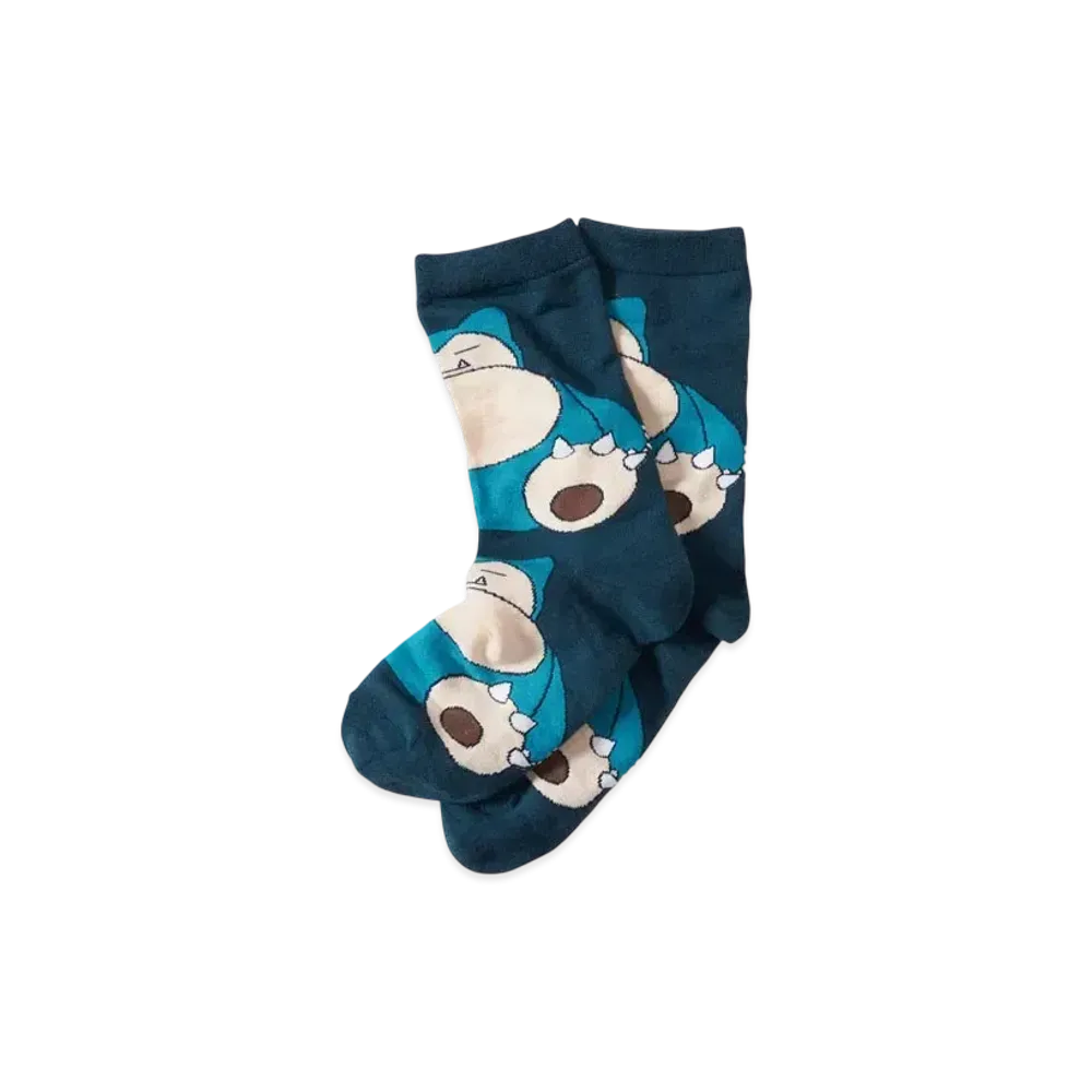 graniph x Pokemon Snorlax Pattern Middle Socks "Dark Green"