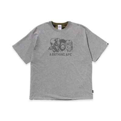 A BATHING APE Double Face Tee M Ape Legacy "Grey"