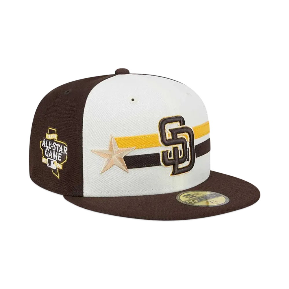 NEW ERA 59Fifty On-Field 2024 MLB All-star Game Workout San Diego Padres "Chrome White/Brown"