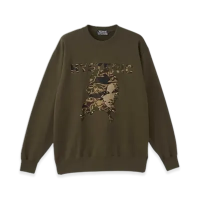 HYSTERIC GLAMOUR Woman Head Back Applique Sweatshirt "Khaki"