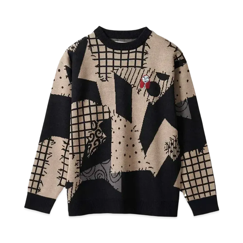 graniph x THE NIGHTMARE BEFORE CHRISTMAS Sally Washable Jacquard Knit "Black"