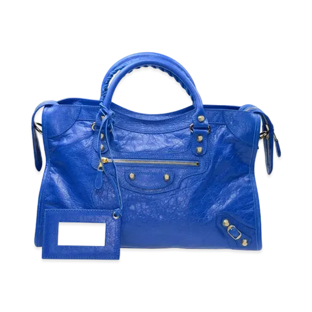BALENCIAGA Handbag Lambskin "Blue"