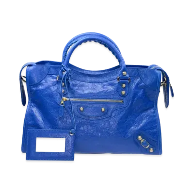 BALENCIAGA Handbag Lambskin "Blue"