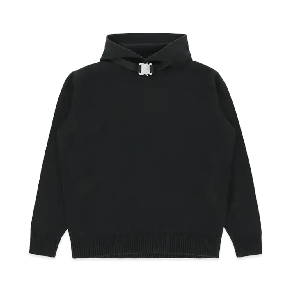 1017 ALYX 9SM Buckle Collar Knitted Hoodie "Black"