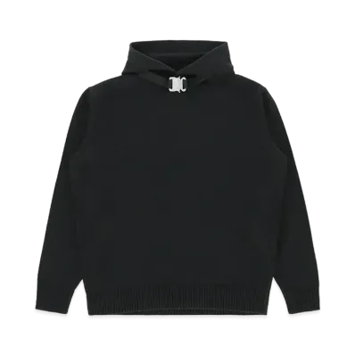 1017 ALYX 9SM Buckle Collar Knitted Hoodie "Black"