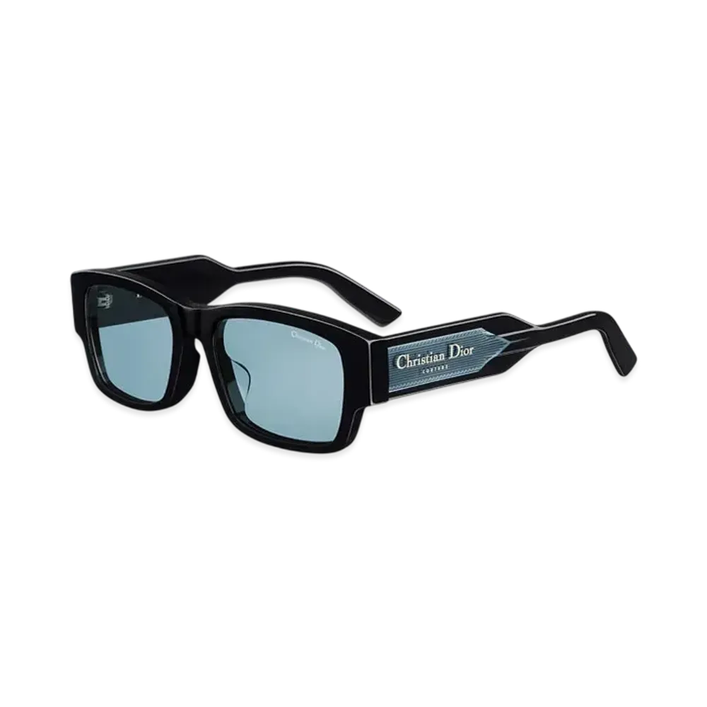 Dior Christian Dior Label S2U Rectangular Sunglasses "Black/Transparent Blue"