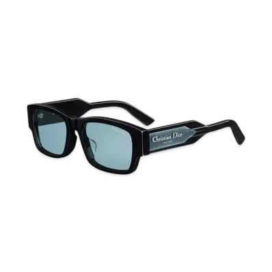 Dior Christian Dior Label S2U Rectangular Sunglasses "Black/Transparent Blue"