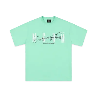 MR. ENJOY DA MONEY Horizontal Logo Handwritten Short Sleeve "Light Green"