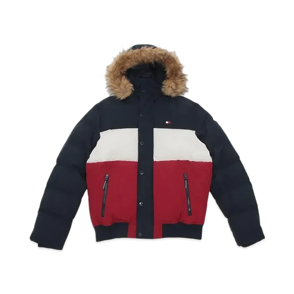 TOMMY HILFIGER Arctic Cloth Snorkel Hoody Bomber Jacket "Ice Red"