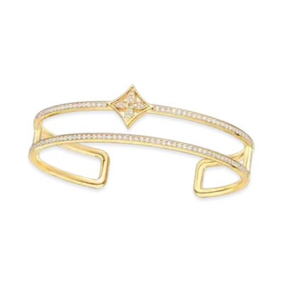 Louis Vuitton Idylle Blossom Two-Row Bracelet, Yellow Gold and Diamonds