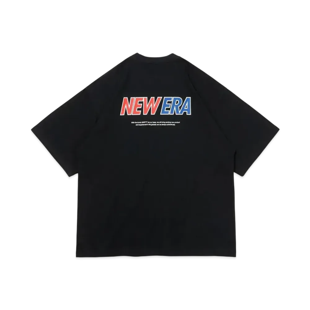 NEW ERA Performance Apparel Short Sleeve Oversized Performance T-shirt Word Mark Logo "Black/Tricolor"