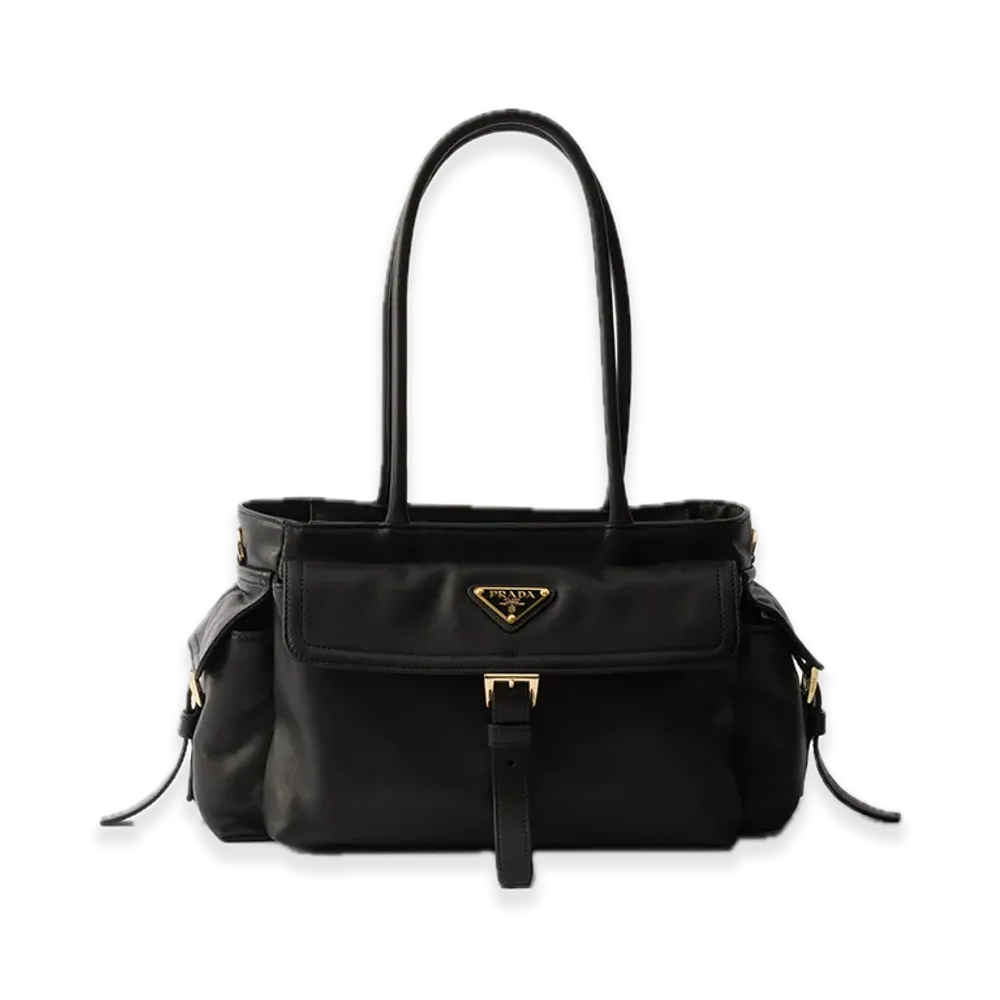 PRADA Explorer Medium Nappa Leather Tote Bag "Black"