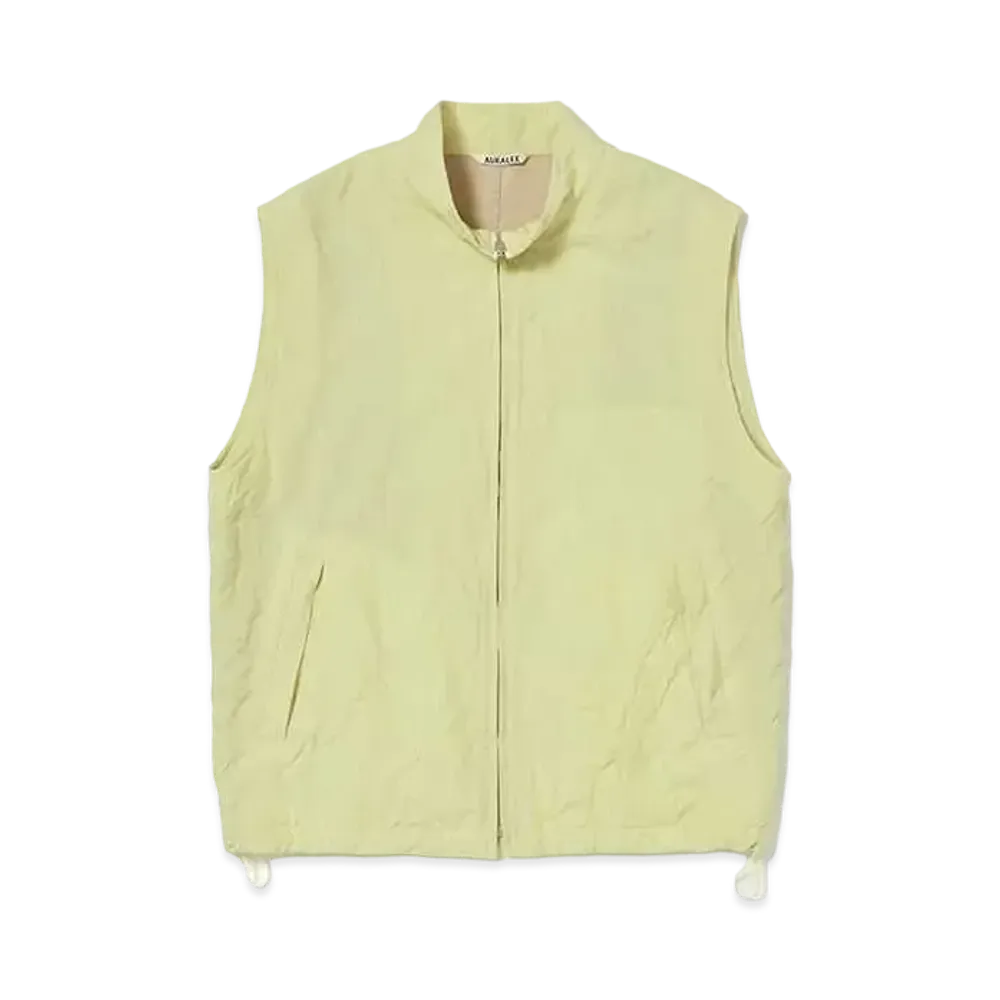 AURALEE High Count Wool Poplin Vest "Yellow "