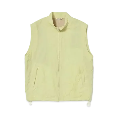 AURALEE High Count Wool Poplin Vest "Yellow "