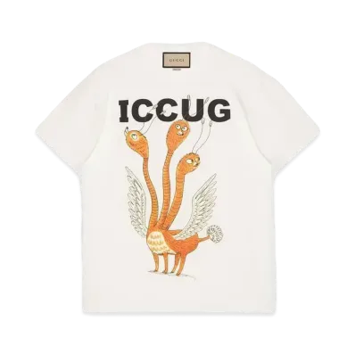 GUCCI Freya Hartas ICCUG Animal Print T-shirt "White"