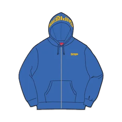 Supreme Mister Cartoon Zip Up Hooded Sweatshirt "Washed Royal"