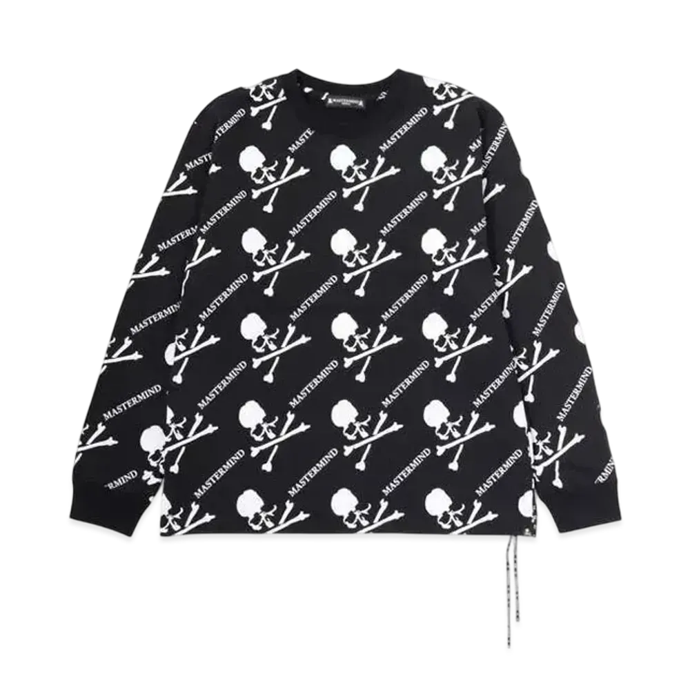 mastermind WORLD All Over Print Crewneck "Black"