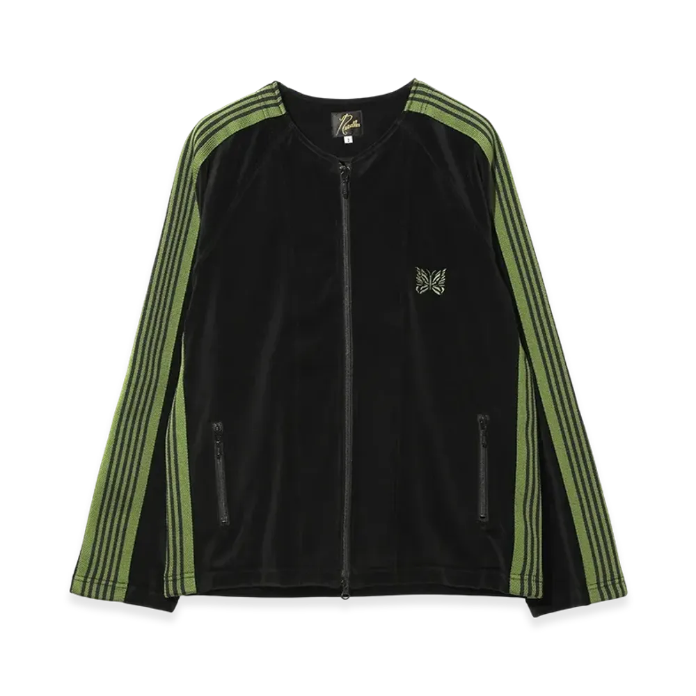 NEEDLES Zipped Track Cardigan - C/PE Velour "Black"