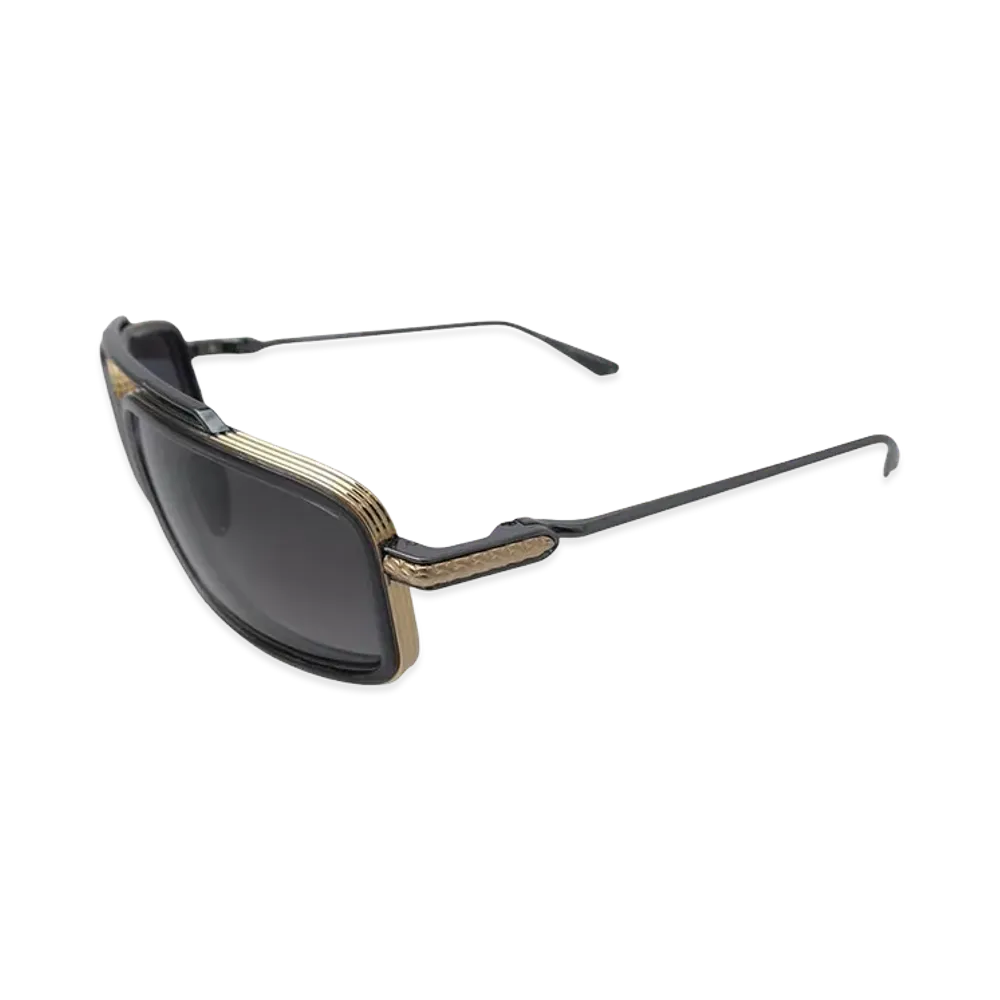 Chrome Hearts 61 20-124 Double Bridge Oval Frame Sunglasses "Black/Silver"